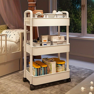 Carrito organizador de almacenamiento de varios niveles - Versátil, portátil para cocina, baño, dormitorio - Plástico duradero, fácil de mover con amplio espacio de almacenamiento