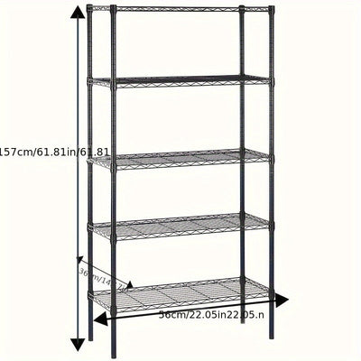 1 estante metálico ajustable de 4-5 niveles - Acero al carbono resistente, blanco con tubos dorados, diámetro de 12-16mm, organizador de almacenamiento montado en el suelo para hogar, oficina o garaje, capacidad de 10-15kg, no requiere batería, ensamblad