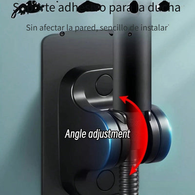 Cabezal de ducha de mano de alta presión con soporte y manguera - 5 modos de flujo de agua ajustables, accesorio redondo de plástico para baño