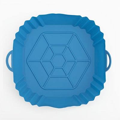 1 pieza de funda de aire frito cuadrada de silicona, fundas de aire frito de silicona reutilizables, funda de aire frito plegable y fácil de limpiar, funda de hornear, almohadillas de bandeja de hornear de silicona reemplazables, accesorios y piezas de a