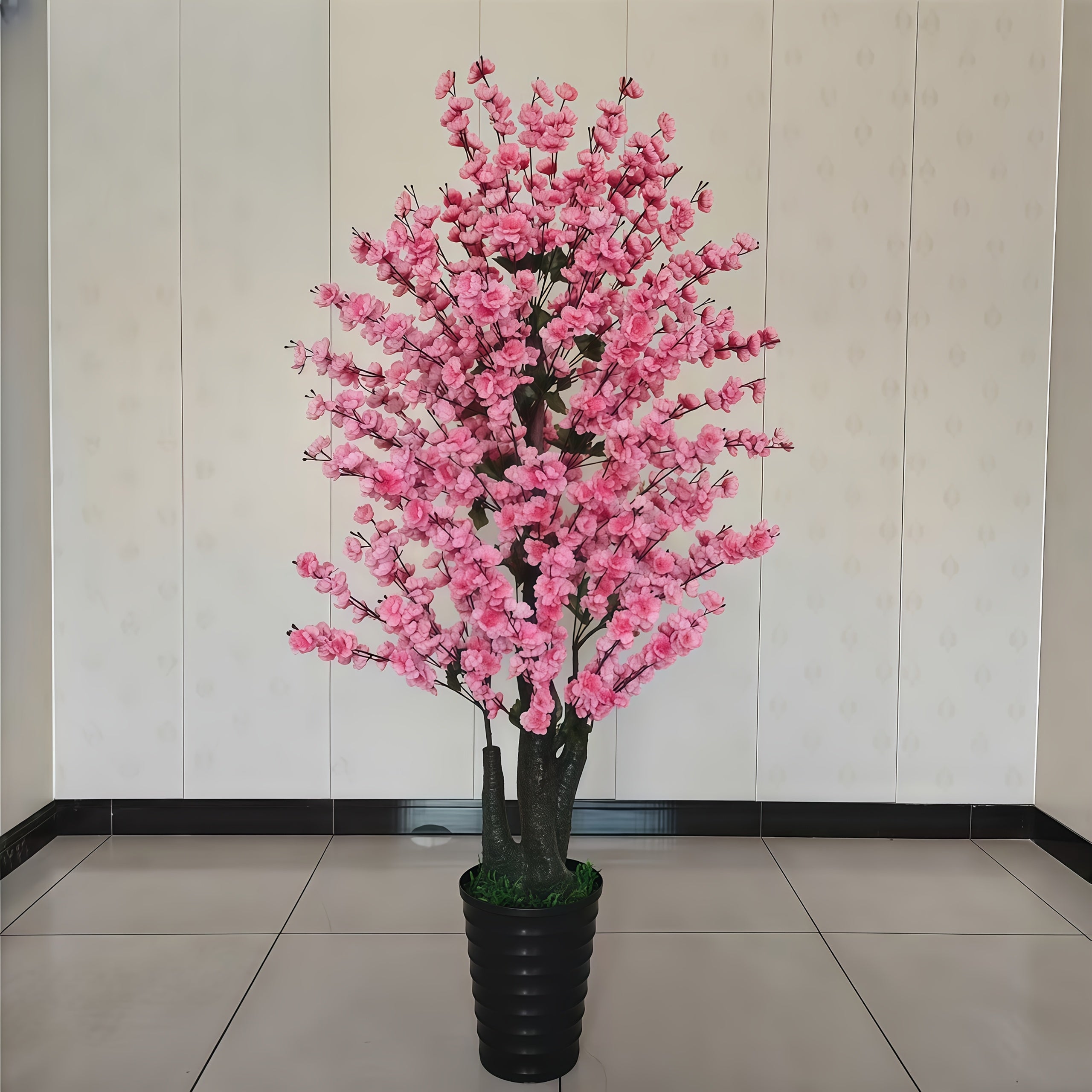 8 piezas de cerezos artificiales grandes con flores rosadas, decoración flexible para interiores y exteriores, hogar, oficina, bodas, jardín, fotografía, estilo nórdico primaveral (sin maceta incluida), decoración de jardín, arreglos florales para bodas,