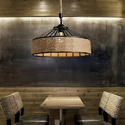 1PCSE27 Lámpara Colgante de Montaje Empotrado con Tornillo, Lámpara Colgante Creativa de Cuerda de Cáñamo de Hierro, Pantalla de Araña Estilo Industrial Moderno, Accesorios de Iluminación para Decoración de Bares y Restaurantes sin Bombilla