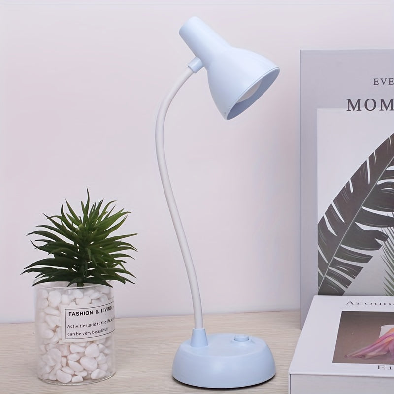 Lámpara de escritorio LED portátil, con control táctil y batería recargable, luz para lectura con protección ocular, cuello flexible, acabado pulido, diseño minimalista elegante, ideal para dormitorio y residencias estudiantiles