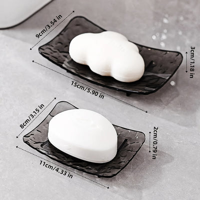 1 pieza Jabonera de plástico con drenaje, caja de almacenamiento de jabón para el hogar sin perforaciones, accesorios creativos para el baño y la cocina.