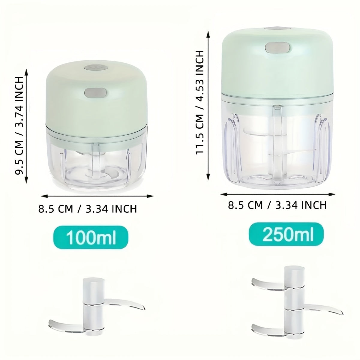 100/250ml Triturador Eléctrico de Ajo Mini USB, Picadora de Carne y Verduras Resistente para Jengibre, Utensilio de Cocina Duradero