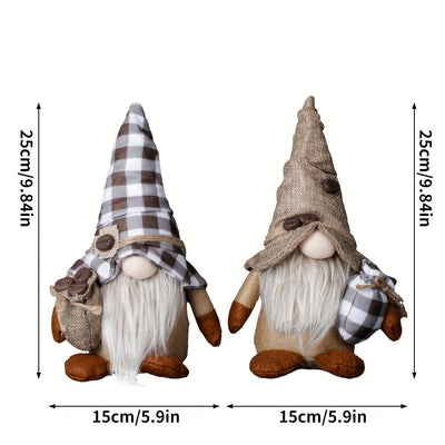 1/2pcs Adornos de Muñecos de Café, Decoraciones de Pierna Colgante con Gorro de Chef, Muñeco de Café de Mano, Gnomos de Granos de Café, Decoraciones para el Hogar, Suministros para Fiestas en Ventanas