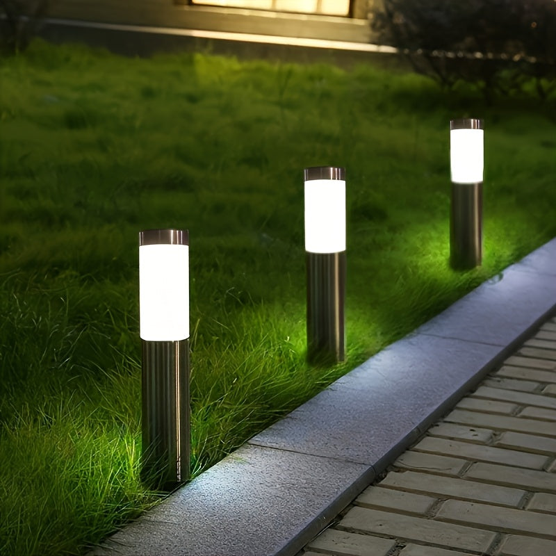 Conjunto de 2 Luces Solares LED para Exteriores con Energía Solar - Duradero en ABS y Acero Inoxidable, Sensor de Movimiento Automático Encendido/Apagado, Altura de 4.72 metros para Jardín, Césped, Patio - Iluminación Paisajística Eficiente en Energía,