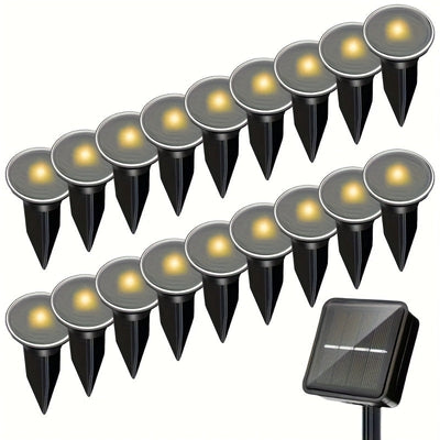 Lámparas solares para jardín de 15/30 LED, luz cálida/blanca, sin cables, ideales para decoración de patio, caminos o alberca
