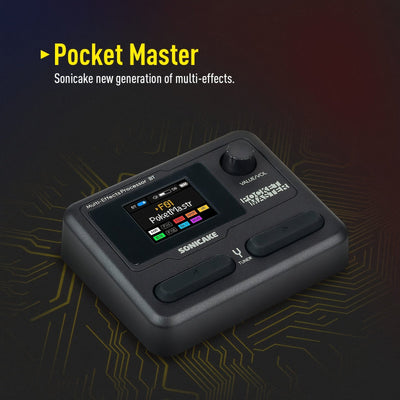 SONICAKE Pocket Master Guitar Modeling IR Cabinets Simulación de Efectos Múltiples con Clip para Cinturón Transparente Verde - Versión en Español (1 unidad)