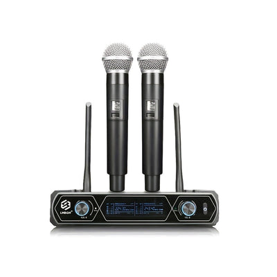 Sistema de Micrófono Inalámbrico Dual LMBGM con Voz HD, Rango de 30m, Transmisión Estable - Ideal para KTV, Karaoke Familiar y Actuaciones Escénicas, 110V-130V, Jack de 6.35mm, Equipo de Audio Portátil|Equipo de Audio Profesional|Transmisión de Audio Est