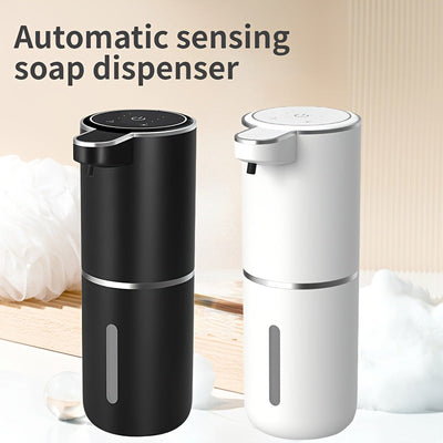 Dispensador de jabón inteligente con sensor automático sin contacto, capacidad de 380ml, flujo ajustable en 4 niveles, pantalla de energía eléctrica, líquido reemplazable libremente, carga rápida USB