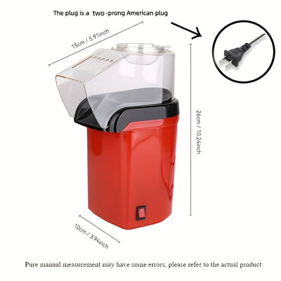 Fabricante de palomitas de maíz mini eléctrico estilo soplo, adecuado para hogares, cines y viajes en RV.