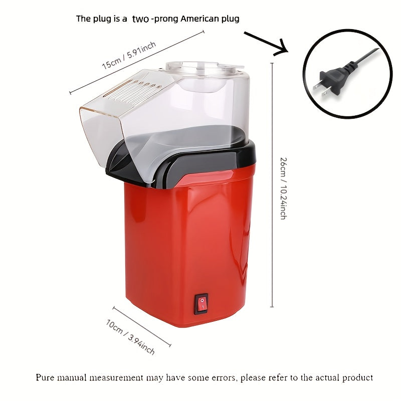Fabricante de palomitas de maíz mini eléctrico estilo soplo, adecuado para hogares, cines y viajes en RV.