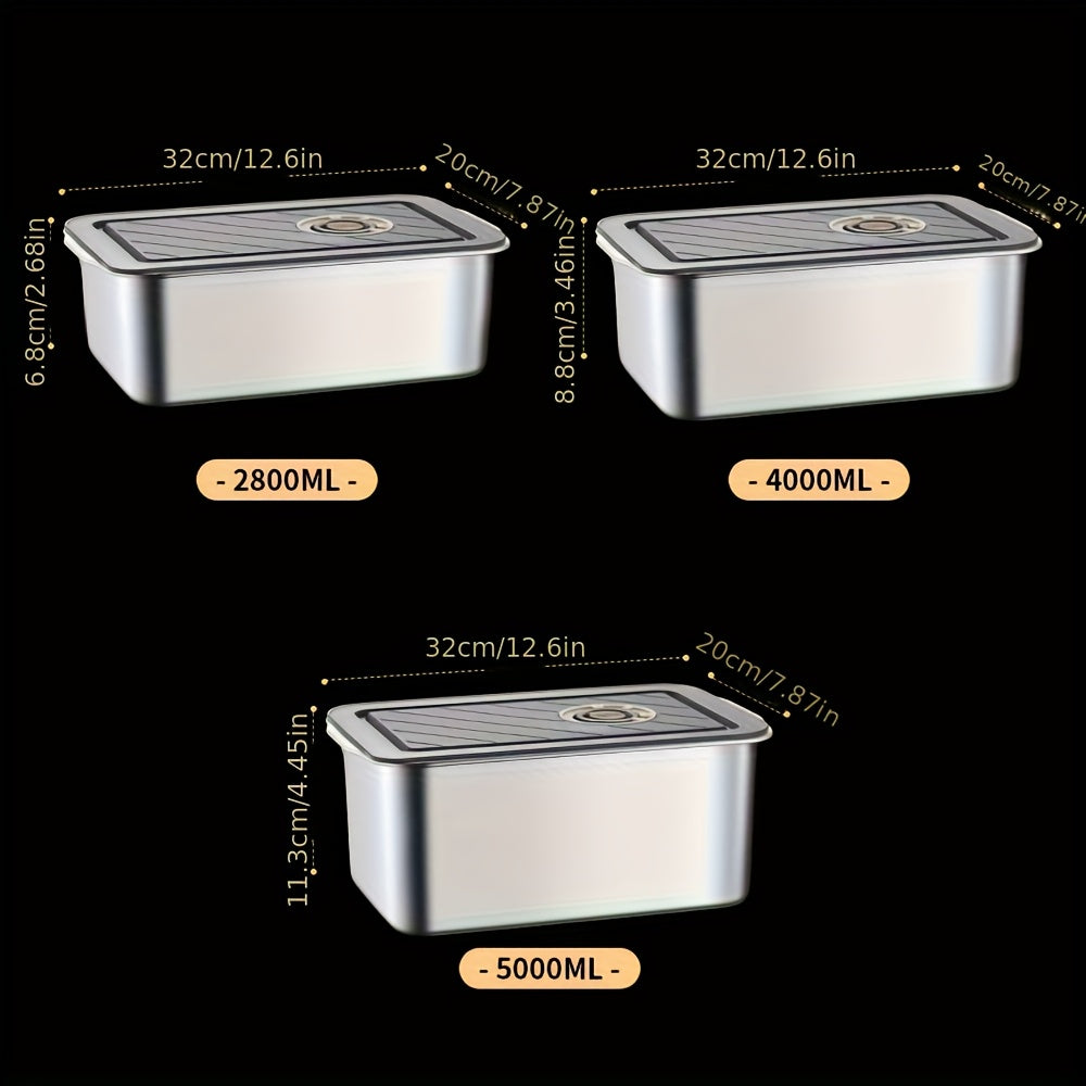 Recipiente Hermético de Acero Inoxidable Premium con Tapa Sellada y Válvula de Ventilación, Apto para Microondas/Congelador/Horno, Lavavajillas, Reutilizable para Comidas en Casa, Viajes o Sobras del Trabajo