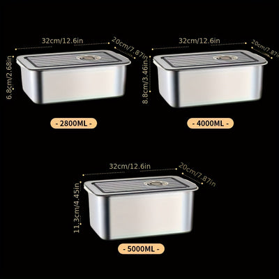 Recipiente Hermético de Acero Inoxidable Premium con Tapa Sellada y Válvula de Ventilación, Apto para Microondas/Congelador/Horno, Lavavajillas, Reutilizable para Comidas en Casa, Viajes o Sobras del Trabajo