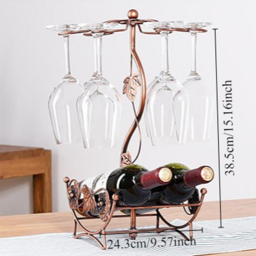 Soporte Elegante para Copas de Vino de Metal - Estante para Tallos que Ahorra Espacio para Decoración de Cocina y Comedor