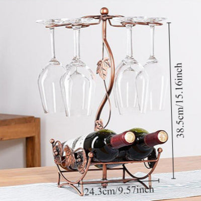 Soporte Elegante para Copas de Vino de Metal - Estante para Tallos que Ahorra Espacio para Decoración de Cocina y Comedor