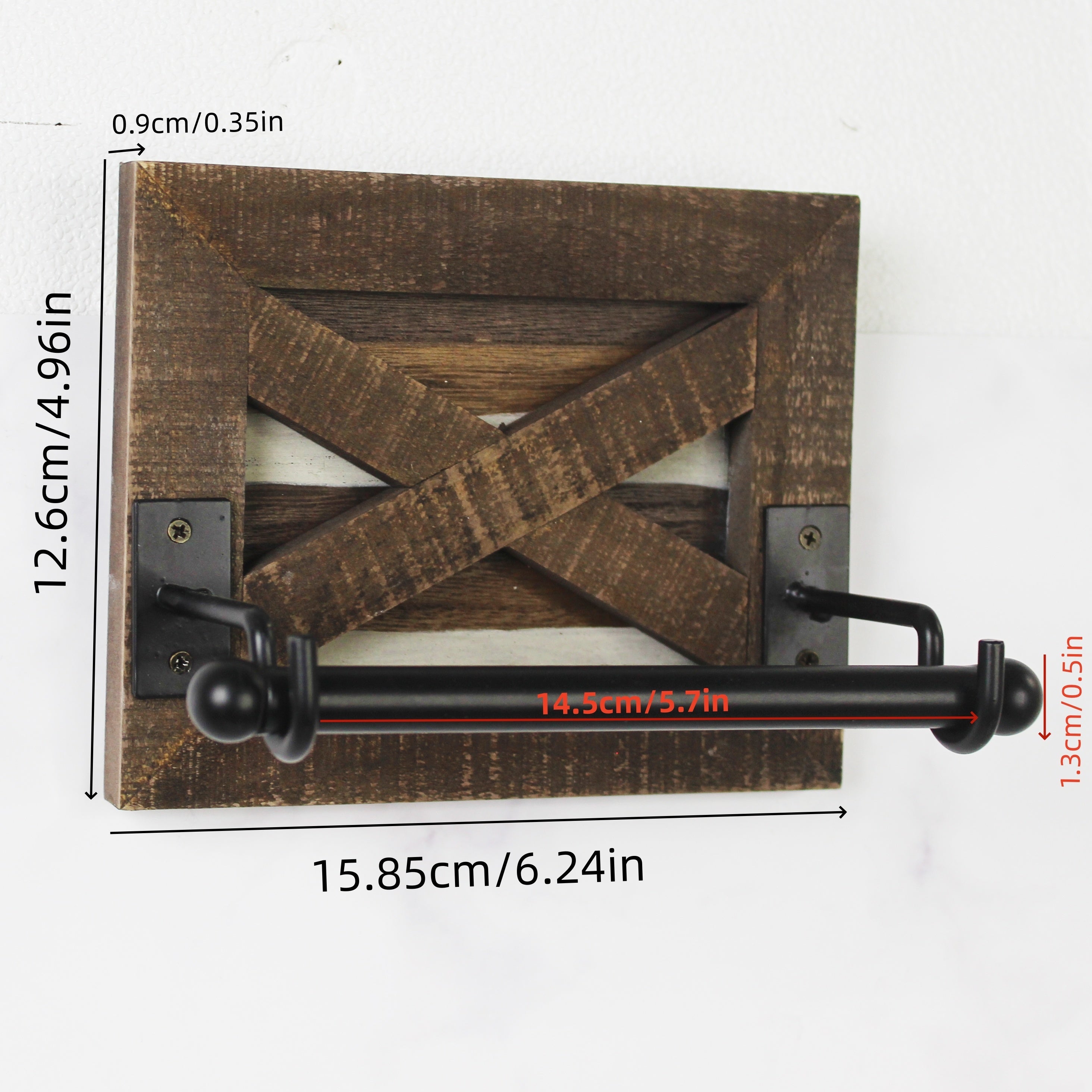 Soporte rústico de madera para papel higiénico de baño, 1 pieza, accesorio de baño, decoración para baño