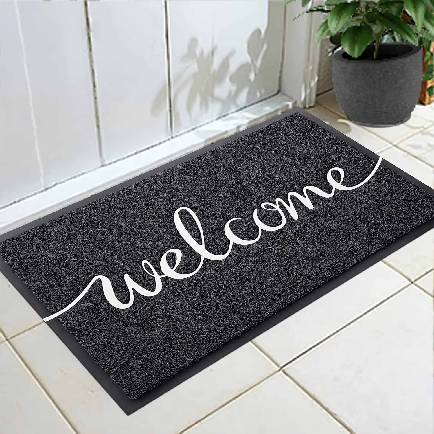 Tapete para entrada, alfombra exterior antideslizante, resistente y fácil de limpiar, ideal para interiores, exteriores, patios y áreas de alto tráfico