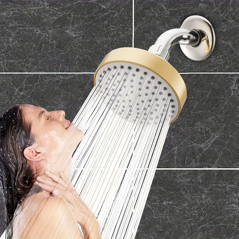 Cabezal de ducha de alta presión, estilo vintage, para montar en la pared, con chorro potente y boquillas pequeñas de silicón, compatible con duchas de flujo alto/bajo, construcción duradera de plástico, incluye soporte y acabado suave