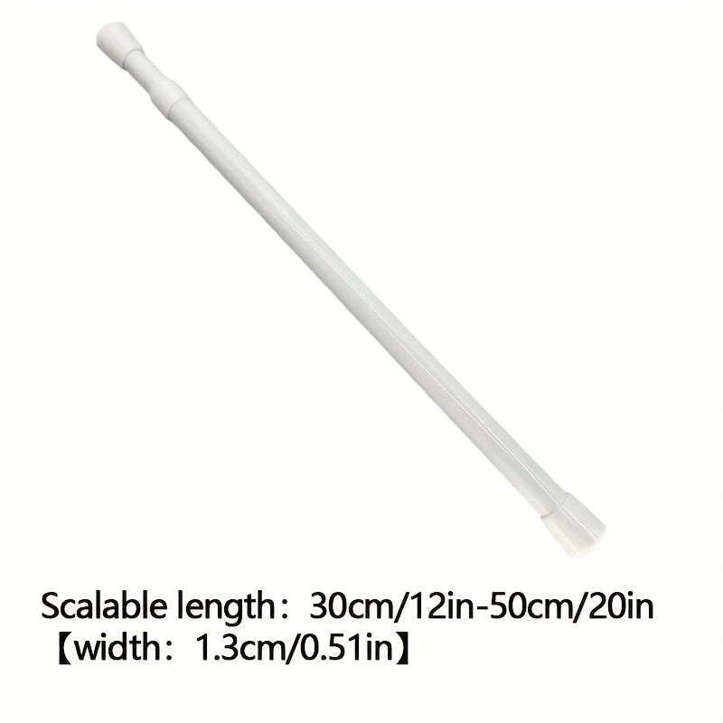 2 piezas de soportes telescópicos para cortinas sin taladro, color blanco, con adhesivo - Multifuncionales, fáciles de instalar, para decoración del hogar, soporte para varillas de cortinas