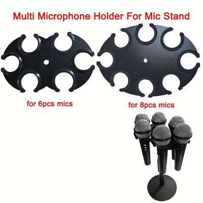 Soporte de micrófono multi de hierro de alta resistencia para soporte de micrófono - Organizador de soporte de micrófono versátil, sostiene hasta 6/8 micrófonos, diseño que ahorra espacio con 2 soportes para 6 micrófonos o 1 soporte para 8 micrófonos, so