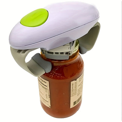 Abrebotellas eléctrico FEIYBA 2025 con cierre automático 2 en 1 y operación de un solo toque - Torque alto, se adapta a la mayoría de los tamaños de tapas, alimentado por batería AA (baterías no incluidas), herramienta de cocina para abrir frascos con fa