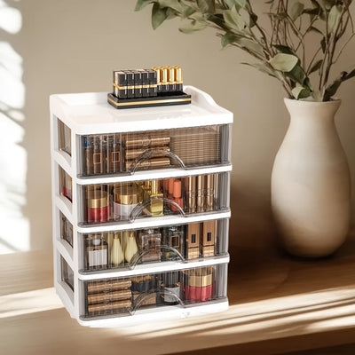 Organizador premium para cosméticos en cajón, color negro - Ligero, solución de almacenamiento independiente para mostrador