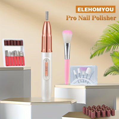 Kit Profesional de Taladro Eléctrico para Uñas Recargable y Portátil con Lima, Herramientas de Pulido para Manicura