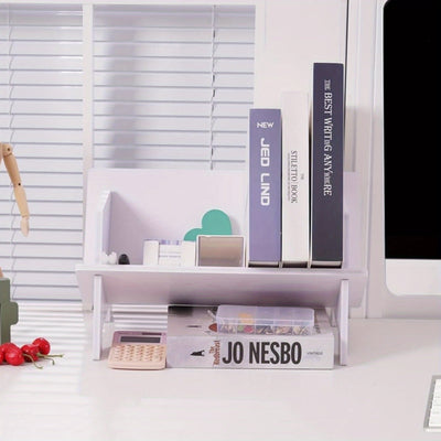 1pc Organizador de escritorio compacto - Estantería versátil para escritorio y mini estantería para libros y revistas con estante colgante, ideal para almacenamiento en la oficina y el hogar, estanterías de utilidad