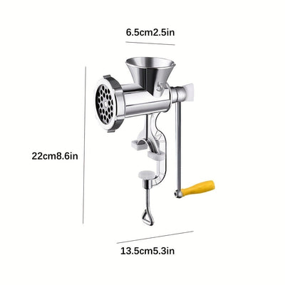 Máquina de picadora de carne para hogar comercial, metal, manual rotativa, sin carga, sin batería, para uso en cocina, equipo de procesamiento de alimentos profesional, picadora de carne para cocina.