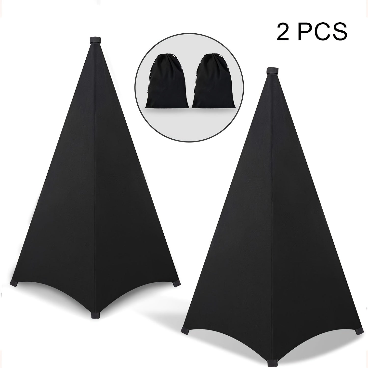 2 Juegos de Fundas para Soportes de Altavoces, Falda de Tripode para DJ con Bolsa de Viaje, Adecuado para Altavoces/Luz y Actuaciones en Escena, Bodas y Eventos de Banquete