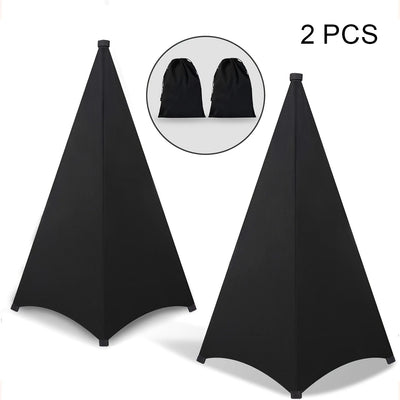 2 Juegos de Fundas para Soportes de Altavoces, Falda de Tripode para DJ con Bolsa de Viaje, Adecuado para Altavoces/Luz y Actuaciones en Escena, Bodas y Eventos de Banquete