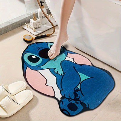 Tapete antideslizante Stitch - Diseño de dibujos animados para dormitorio, sala de estar, baño y decoración de juegos - Solo lavado a mano, regalo perfecto para Pascua, Halloween, Acción de Gracias y Día de la Madre, tapete de baño | Diseño juguetón | Ta