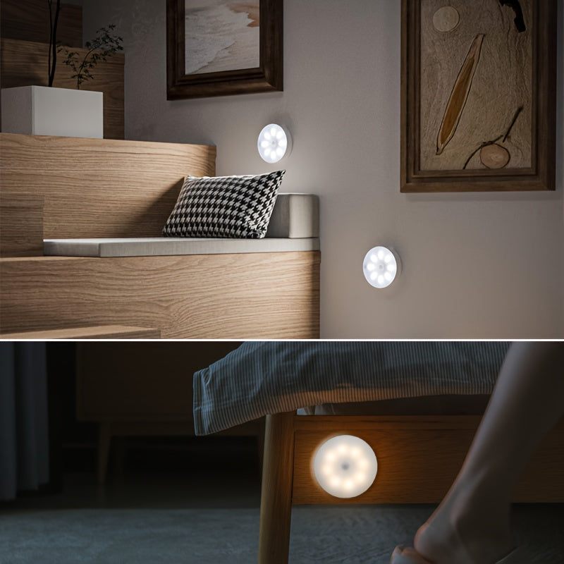 Luz nocturna LED naranja STAR con sensor de movimiento - Detección PIR ultra sensible, encendido/inicio instantáneo, eficiencia energética, desde el atardecer hasta el amanecer, perfecta para baño, mesa de noche, escaleras, pasillo, armario - Instalación