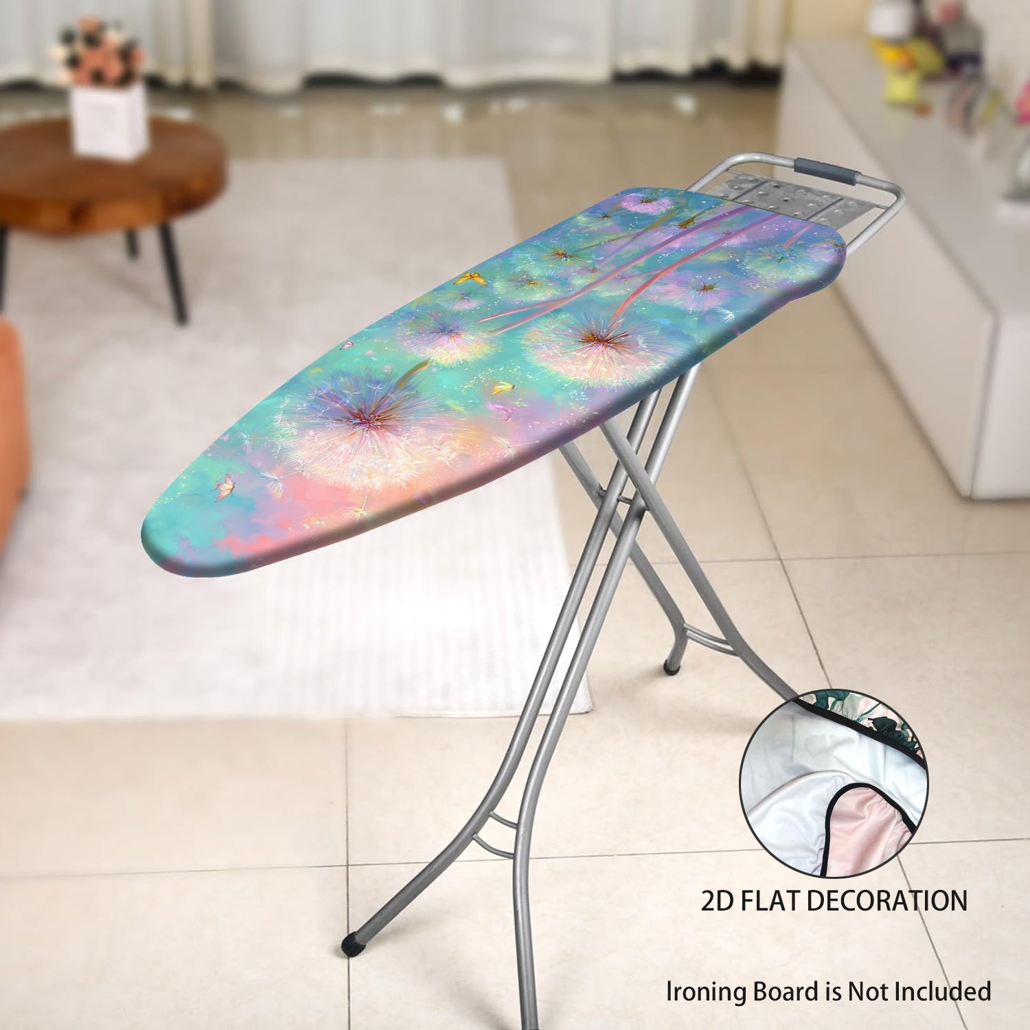 Fundas Lavables para Tabla de Planchar con Diseño Floral Pastel - Sin Necesidad de Tabla de Planchar, Ajusta a la Mayoría de las Mesas Estándar, Fácil Instalación en Rosa, Verde y Azul Morado - Accesorio de Lavandería para el Hogar, Esenciales Domésticos