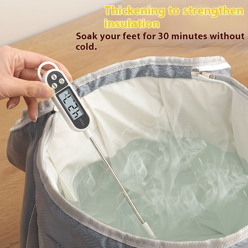1 Cubo Plegable para Baño de Pies con Asa, Colores Aleatorios, Bañera Portátil para Pies con Tapa, Cubeta Plegable para Masaje de Pies, Bañera de Acupresión, Ideal para Baño, Sala, Dormitorio, Camping y Viajes