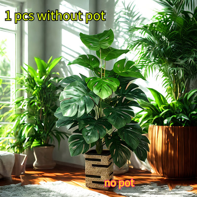 1 Gran Planta Artificial Monstera - 45,28 Pulgadas, Diseño de Hojas Elegante, Maceta No Incluida, Perfecta para Regalos de Vacaciones, Día del Padre, Bodas, Decoración Interior/Exterior, Uso Versátil para Hogar, Oficina, Jardín, Porche, Plantas Interior/
