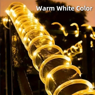Luces solares LED para jardín, tira de luces solares para exteriores, decoración de fiestas, bodas, Navidad, Halloween, 8 modos de luz con sensor inteligente