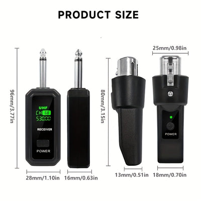 Transmisor y receptor inalámbrico de micrófono - Carga USB-C, control de volumen, compatible con XLR para actuaciones de micrófono dinámico, accesorios de interfaz de voz | Micrófono USB-C para grabación