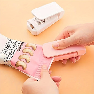 POLVCDG Sellador de Alimentos Portátil, Sellador de Calor Portátil para Bolsas de Plástico, Compacto y Fácil de Usar, Modo de Energía Sin Carga, Sin Batería Requerida para Snacks y Conservación de Alimentos