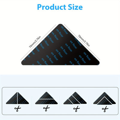 1/8/12/16pcs Cinta de alfombra, alfombras antideslizantes para pisos de madera dura y baldosas, cinta de alfombra reutilizable para alfombras, adhesivos de alfombra de doble cara para mantener las esquinas planas
