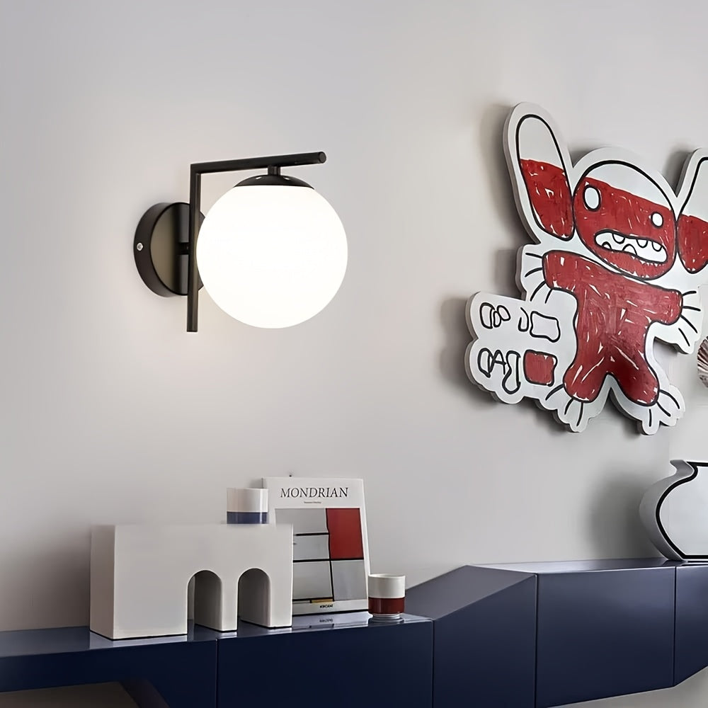 Linterna de pared metálica moderna minimalista con pantalla de alta transparencia, portalámparas E27 para dormitorio/salón/corredor (bombilla no incluida)