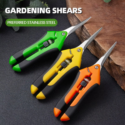 Tijeras de Poda de Precisión AIRAJ de 7 Pulgadas - Acero Inoxidable, Tijeras de Jardín Multifuncionales para Huerto, Bonsái y Control de Malezas con Mangos de Agarre Cómodo