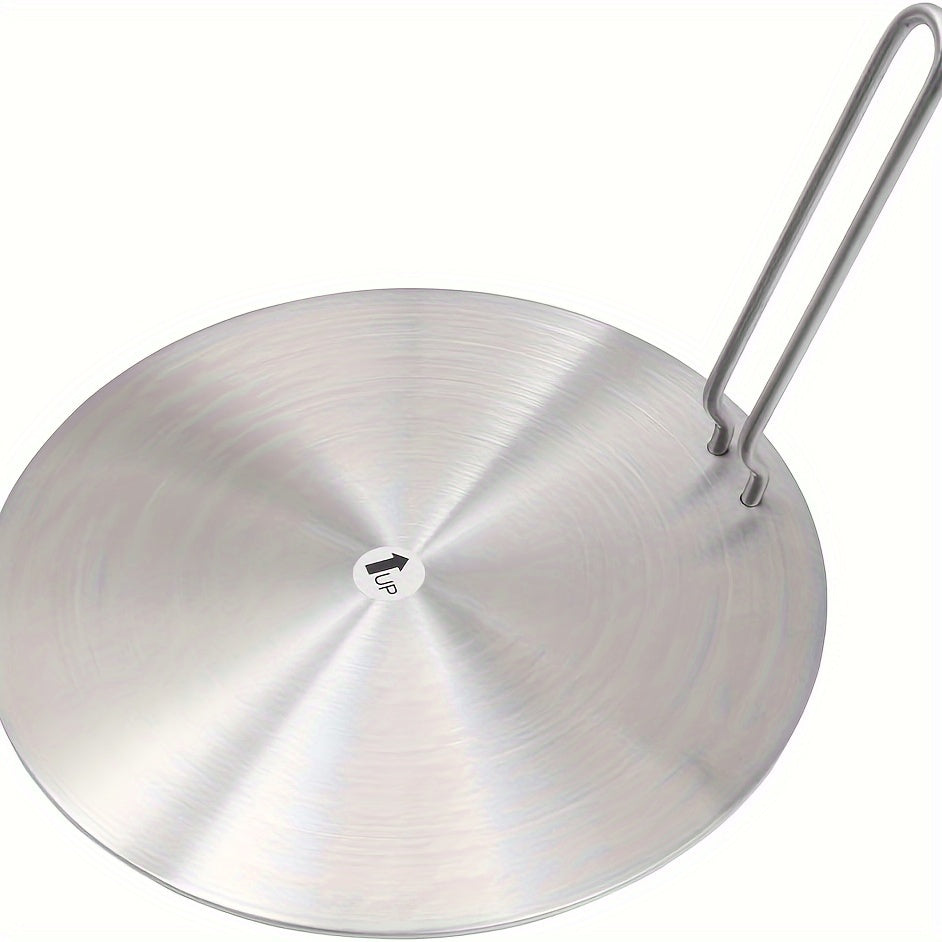 Plato difusor de calor para cocina por inducción - 9,4" (24cm) de diámetro, convertidor de cocina de metal redondo con mango desmontable para hornillas, duradero y fácil de limpiar, mejora la distribución del calor para una cocción uniforme, accesorio pa