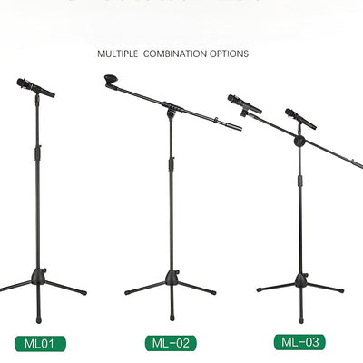 Soporte de piso portátil ajustable para micrófono de trípode - Material ABS duradero, conector XLR, ideal para batería, guitarra, violín - Negro, equipo de escenario | Configuración de escenario moderna | Soporte de altura ajustable