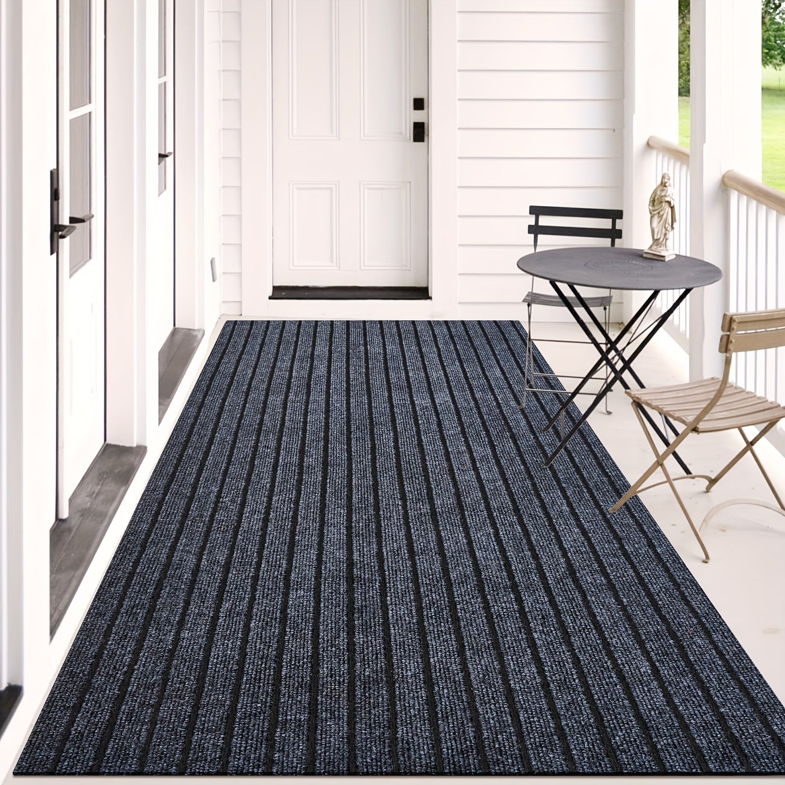 1pc Alfombrilla Antideslizante para Cocina con Base de Goma - Fácil de Limpiar, Tapete de PVC Duradero para Entrada, Dormitorio y Oficina - Diseño Rectangular Rayado, Alta Calidad & Ideal para Cocinas Modernas, Cubierta Decorativa para Suelo