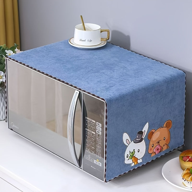 Fundas para Microondas y Horno con Diseño de Ciervo y Flores - Cubierta Protectora Antipolvo de Poliéster Duradera, Funda Antideslizante para Electrodomésticos de Cocina: Microondas, Horno, Tostadora - Accesorio Decorativo Fácil de Limpiar