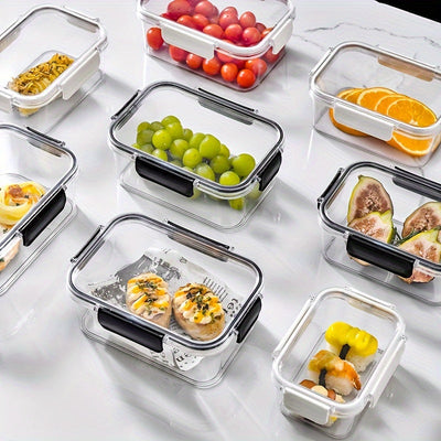 6 piezas de recipientes herméticos para alimentos de 16 oz, rectangulares, con tapa abatible, reutilizables, lavables a mano, multiusos, sin electricidad, incluye lonchera portátil para frutas, pasteles, pan, carne, almacenamiento de cocina, material PET