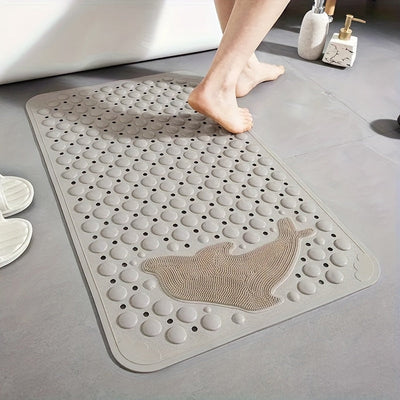 1pc Alfombra Antideslizante para Baño, Tapetes de Ducha con Ventosas, Alfombrilla Anti-Caída Lavable a Máquina con Agujeros de Drenaje, Alfombra de Masaje para Pies en la Ducha, Alfombra Doméstica para Suelo con Ventosas